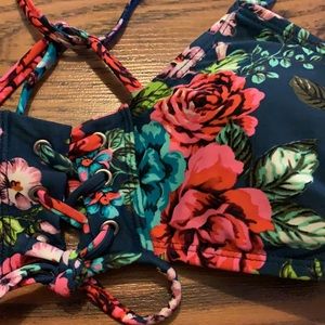 Floral bikini top